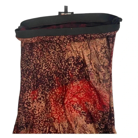 Le Chateau Shimmering Sleeveless Cocktail Burgundy & Gold Dress Size Small - Picture 8 of 9